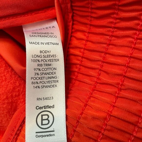ATHLETA Zion Microfleece Full Zip Jacket Size XS Orange / Red - Picture 7 of 7